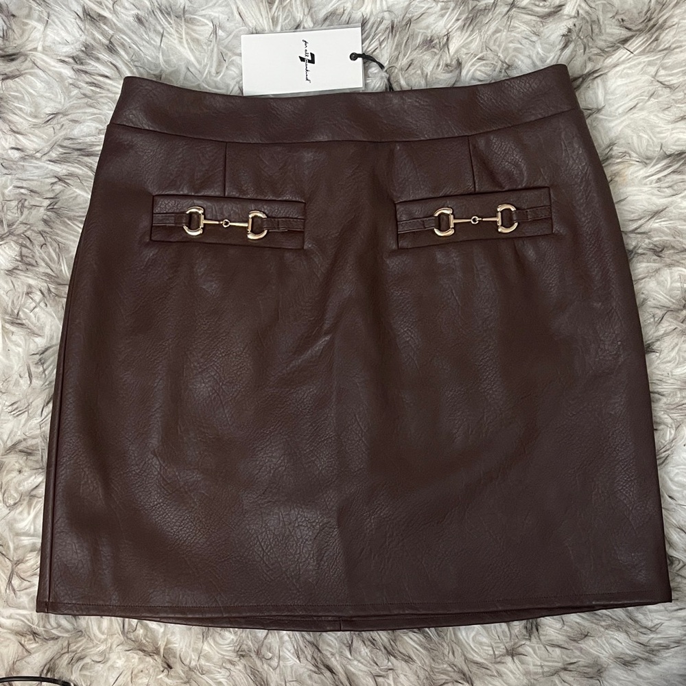 7 For All Mankind faux Leather Skirt